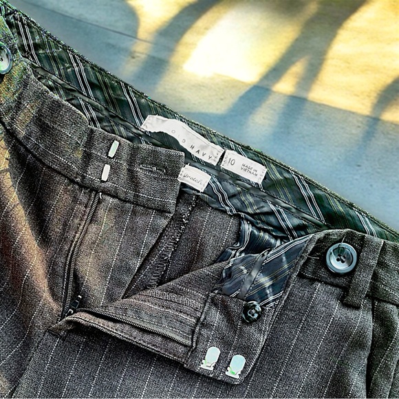 Old Navy Pinstripe Wool Blend Stretch Trousers Size 10 Regular - Picture 6 of 8